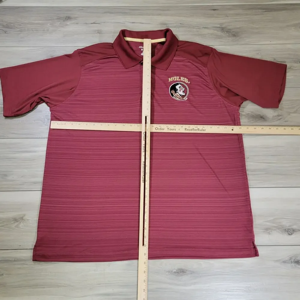 FSU Florida State Seminoles Men's Polo Shirt 2XL Champion 2-Button - Picture 6 of 8